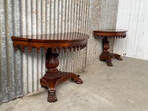 Set van 2 mahonie console tafels, vroeg 19de eeuw